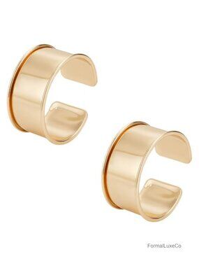 Grooved Punk Style Wide Open Cuff Bangle Bracelet for DIY Gemstone Inlay 34.5mm